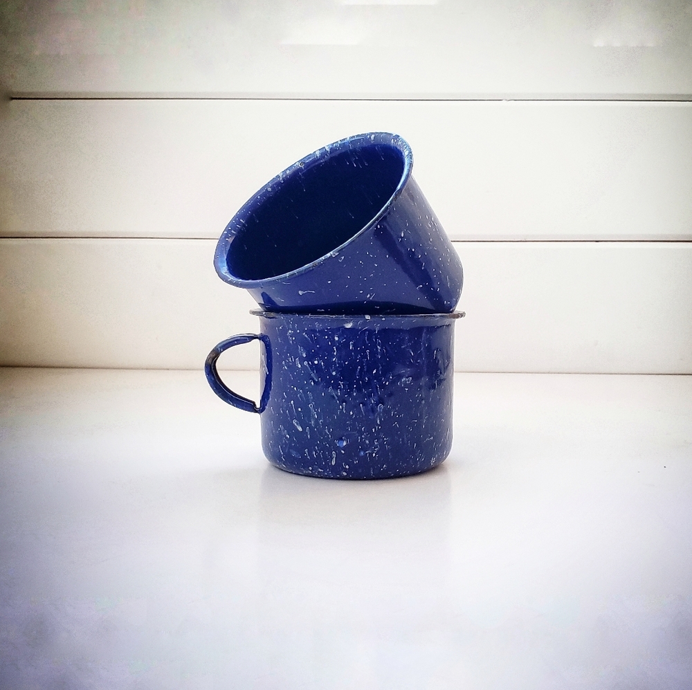 Vintage tin mugs
